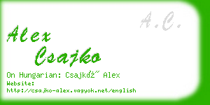 alex csajko business card